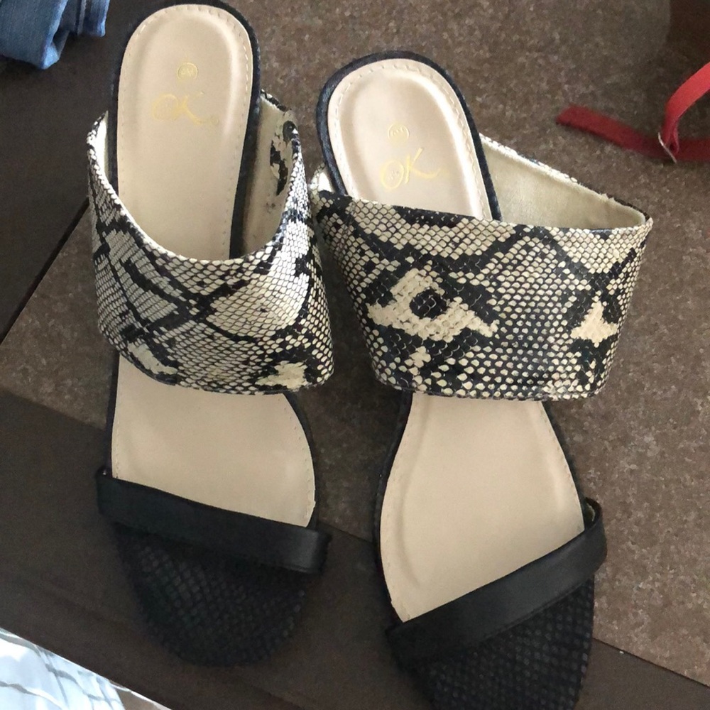 Snake print heels
